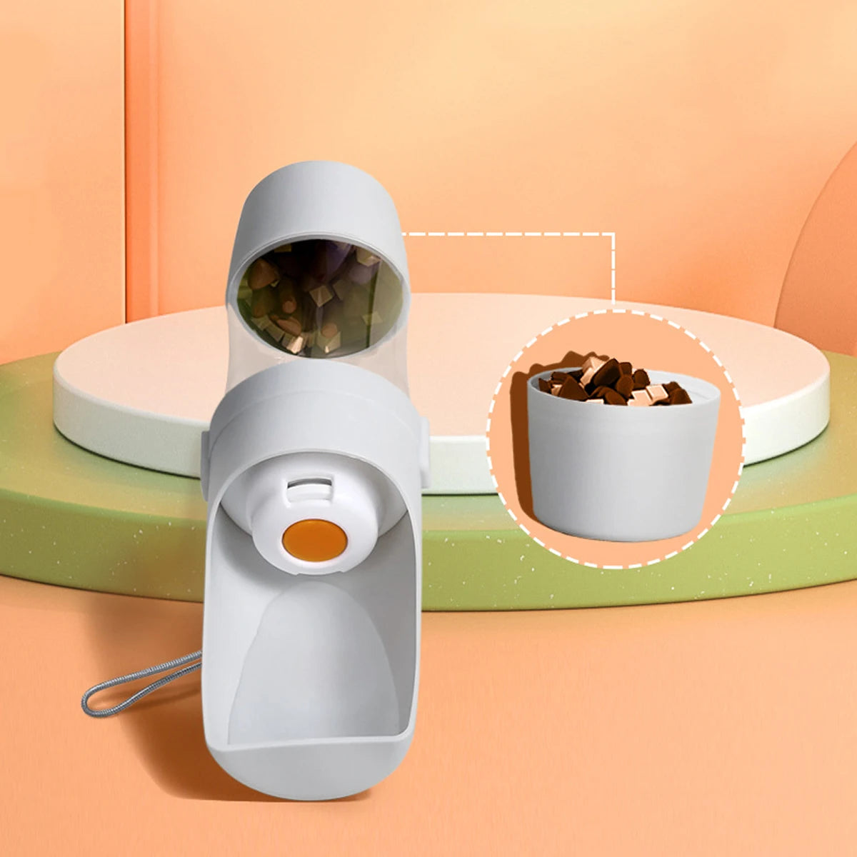 Portable Pet Water Bottle (2-in-1 water + food)