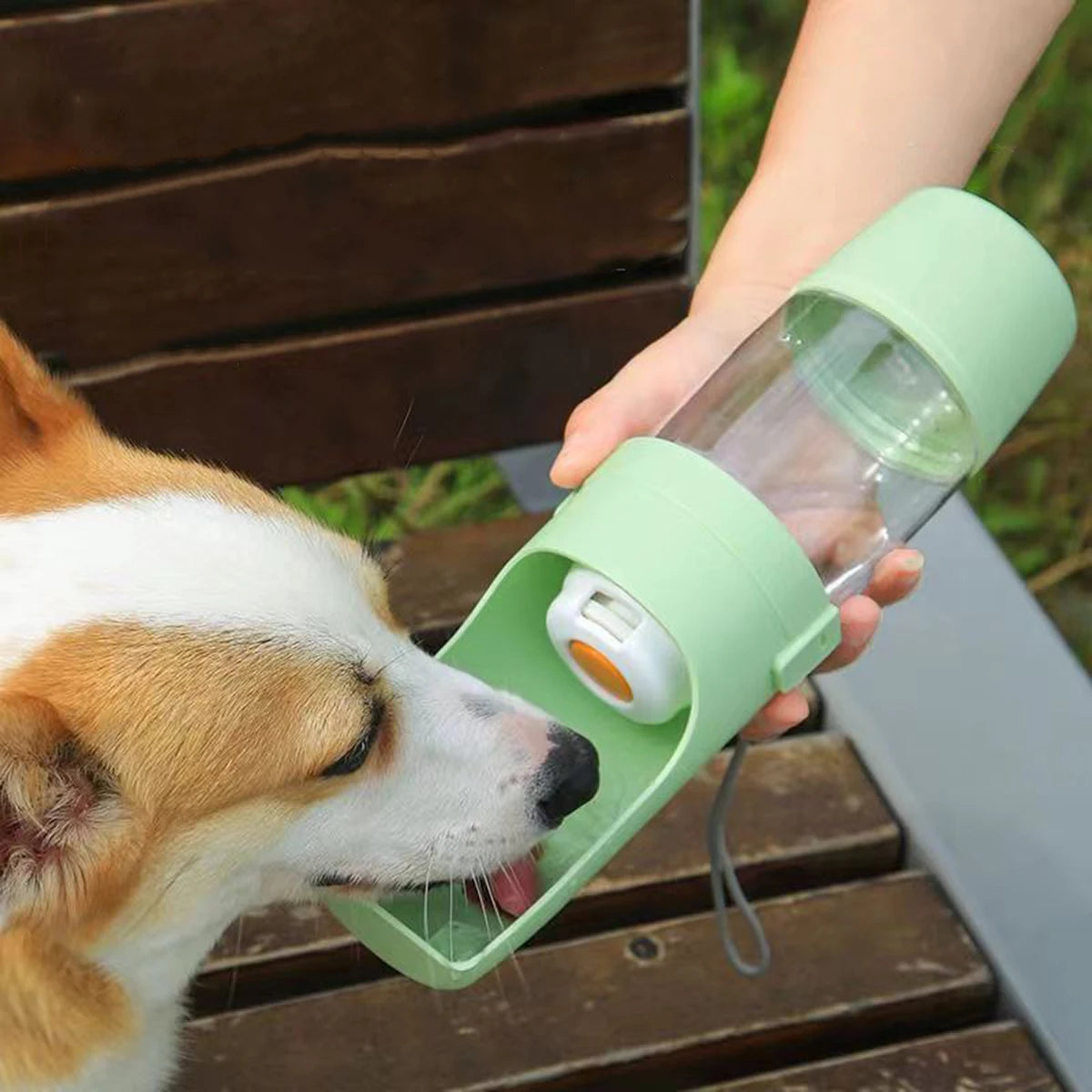 Portable Pet Water Bottle (2-in-1 water + food)